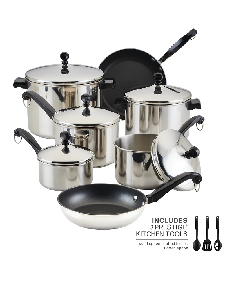 Farberware Classic Stainless Steel 15-Pc. Cookware Set