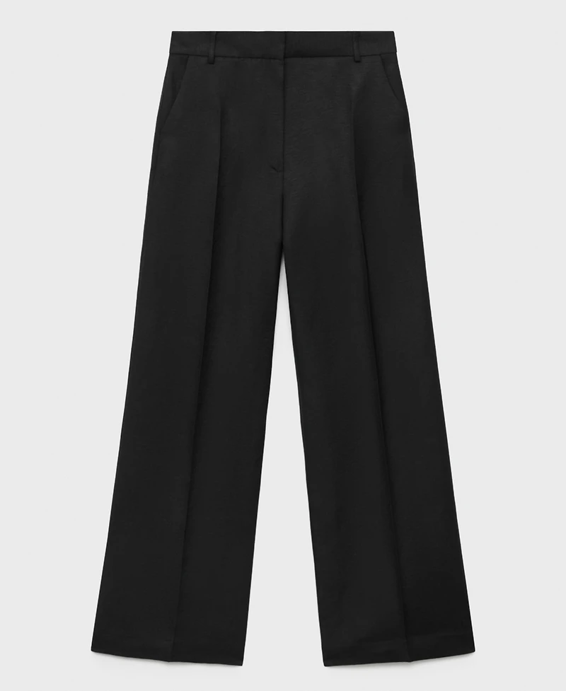 Mango Women's Straight-Fit Linen Suit Pants