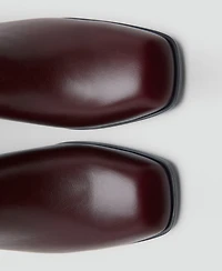 Mango Women's Squared Toe Leather Ankle Boots