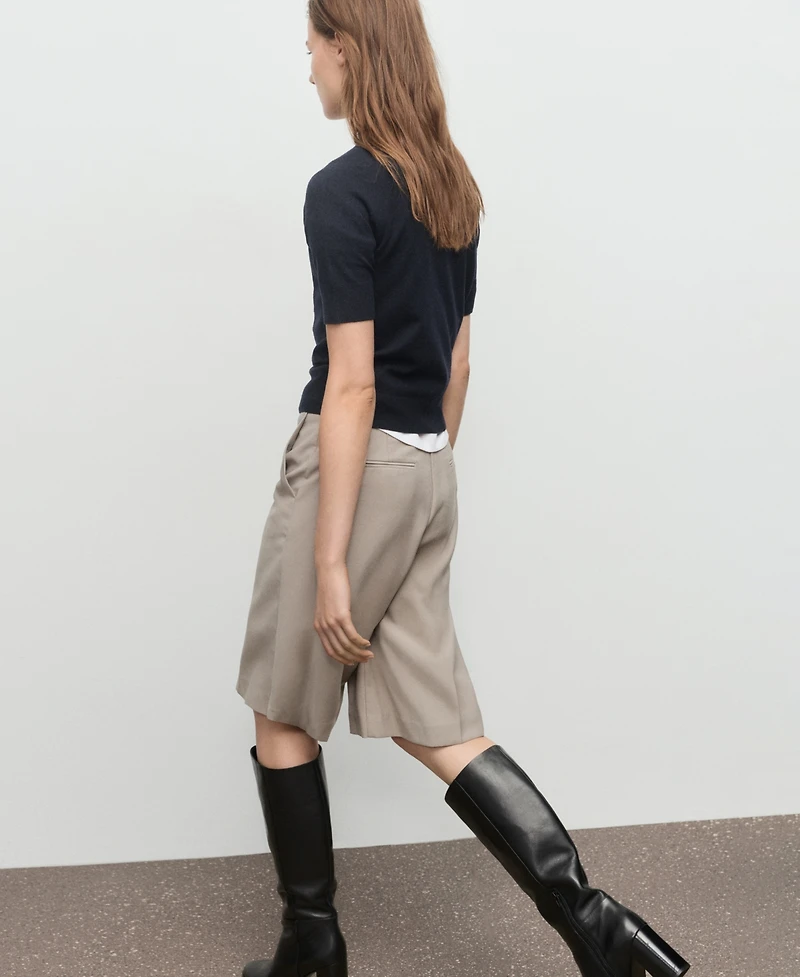 Mango Women's Short-Sleeved Wool-Blend Sweater