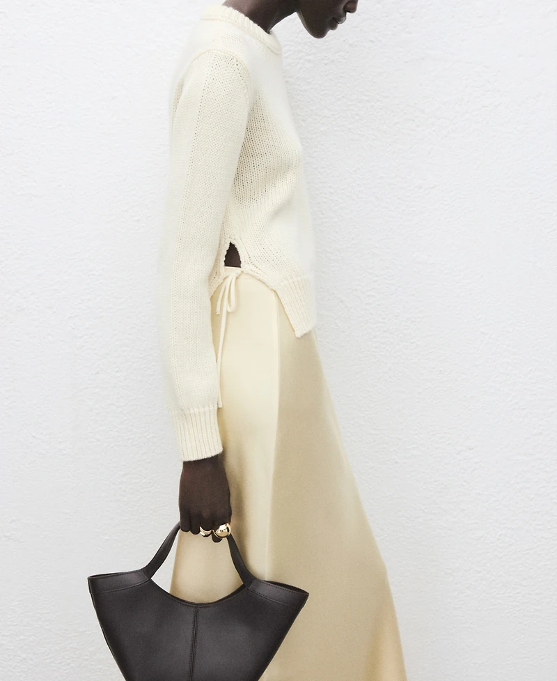 Mango Women's Tie Slits Knitted Sweater