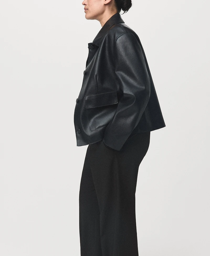 Mango Women's Mid-Rise Cropped Straight-Leg Pants