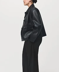 Mango Women's Mid-Rise Cropped Straight-Leg Pants