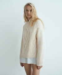 Mango Women's Oversized Cable-Knit Sweater