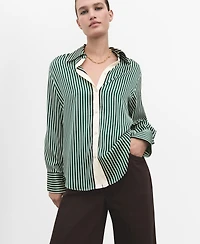 Mango Women's Combined Striped Shirt
