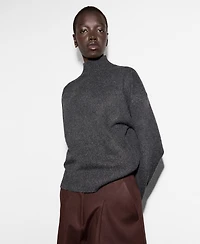 Mango Women's Cable-Knit Turtleneck Sweater