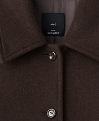 Mango Women's Buttoned Wool Coat