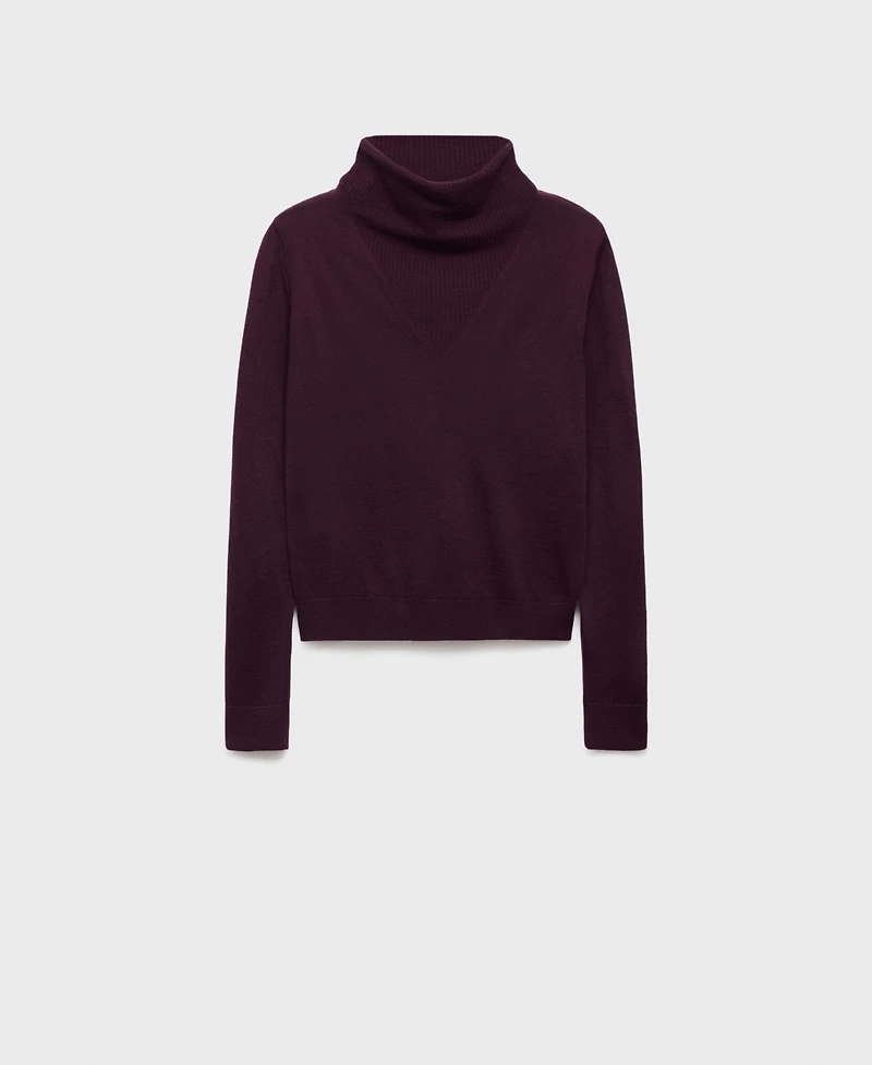 Mango Women's Draped Neck Knitted Sweater