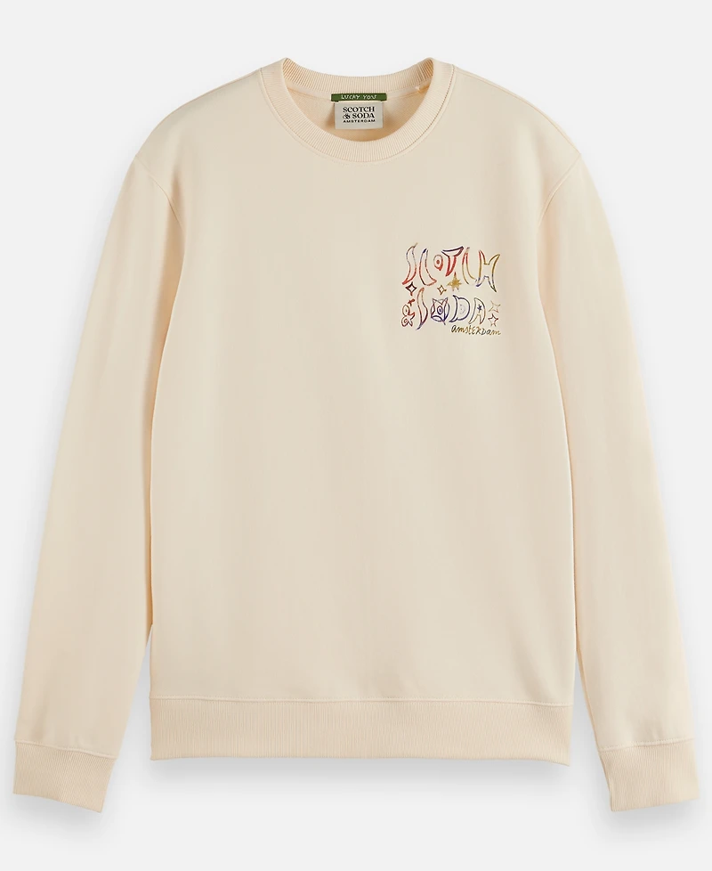 Scotch & Soda Men's Front and Back Artwork Pull-Over Sweatshirt