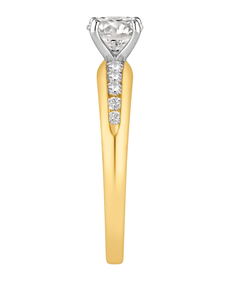Gia Certified Diamonds Diamond Solitaire Plus Engagement Ring (1 ct. t.w.) in 14k Two-Tone Gold