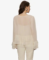 Sanctuary Women's Ruffled Long-Sleeve Blouse