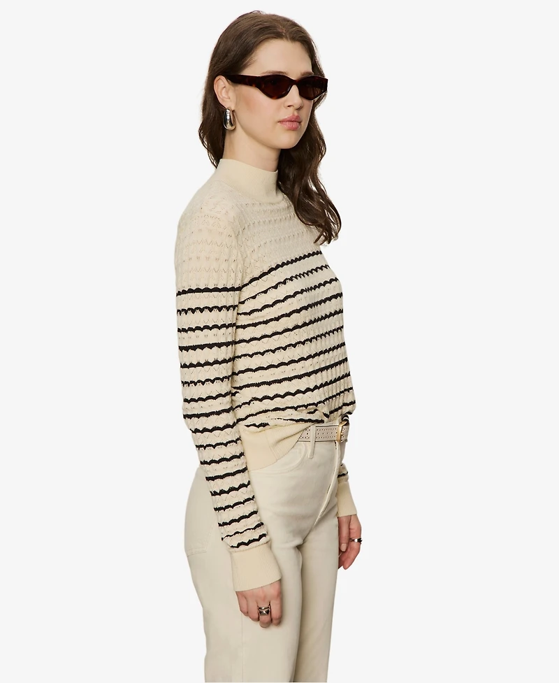Sanctuary Women's Forever Striped Mock Neck Sweater