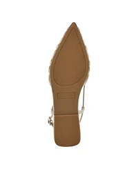 Calvin Klein Women's Glessia Woven Pointed Toe Slingback Flats