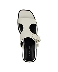Calvin Klein Women's Meritt Leather Flat Slip-On Sandals