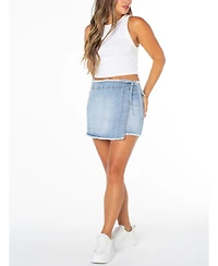 Celebrity Pink Juniors' Embellished Denim Wrap Skirt