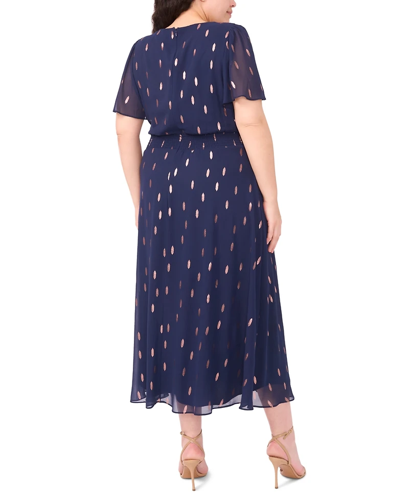 Msk Plus Smocked Waist Clip Maxi Dress