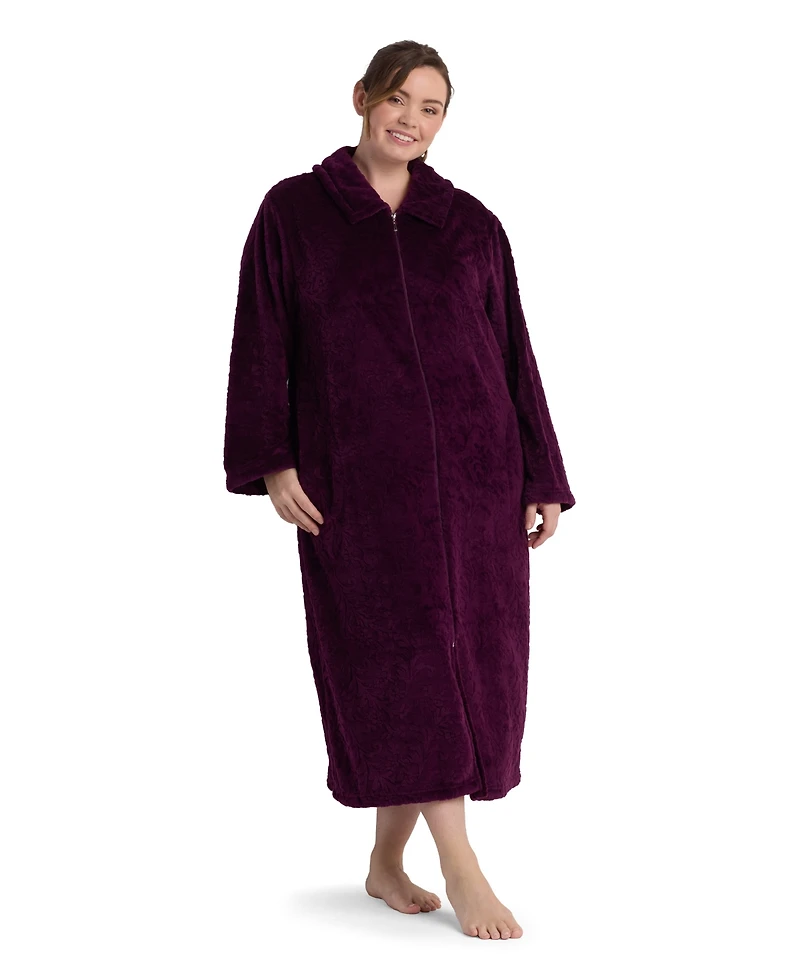 Miss Elaine Women's Long-Sleeve Solid Robe