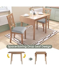 Maison Boucle 5-Piece Drop Leaf Dining Table Set with 4 Upholstered Chairs, Space-Saving Kitchen Table Set for Small Apartments-
