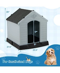 Sugift Dog House for Small Dogs Waterproof Plastic with Elevated Floor