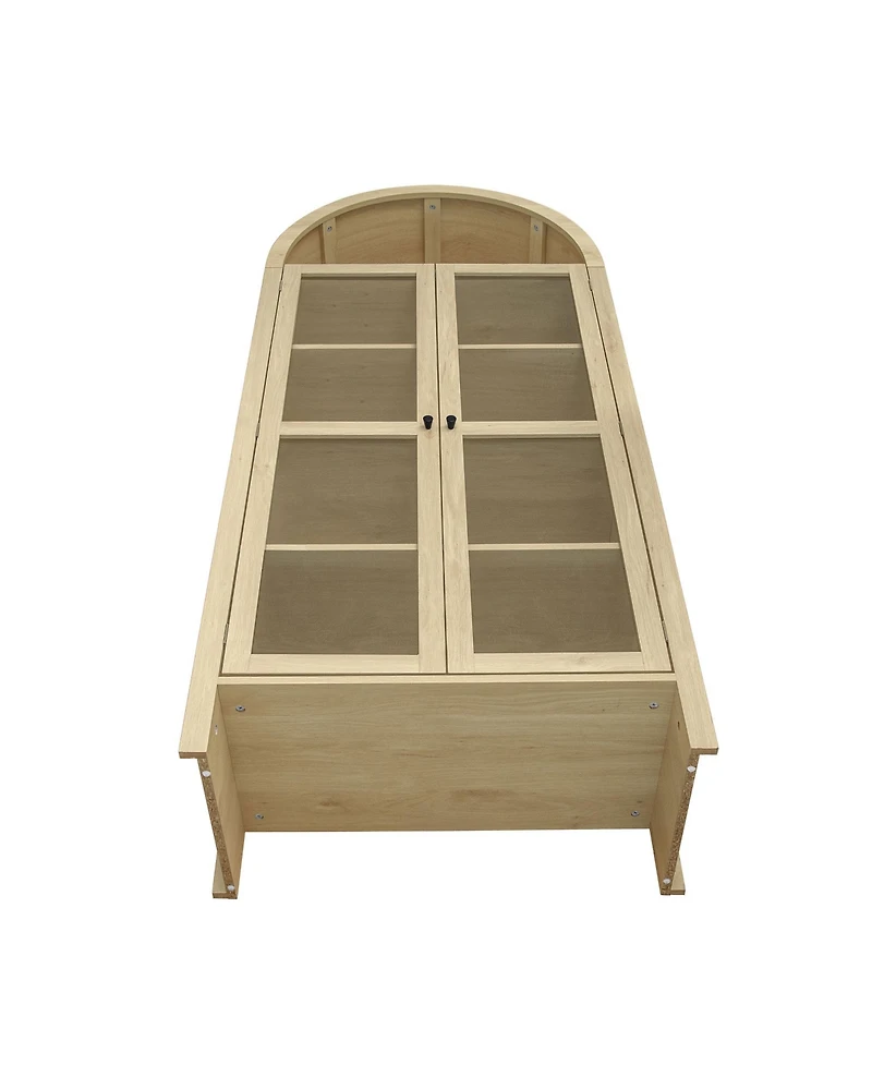 Casainc 70.28" Tall Arched Kitchen Pantry with Adjustable Shelves, Farmhouse Storage Cabinet for Kitchen and Dining Room