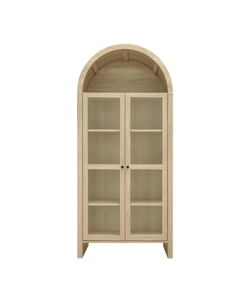 Casainc 70.28" Tall Arched Kitchen Pantry with Adjustable Shelves, Farmhouse Storage Cabinet for Kitchen and Dining Room