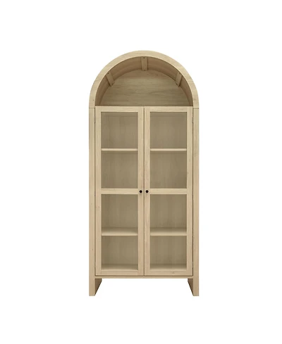 Casainc 70.28" Tall Arched Kitchen Pantry with Adjustable Shelves, Farmhouse Storage Cabinet for Kitchen and Dining Room