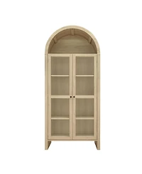 Casainc 70.28" Tall Arched Kitchen Pantry with Adjustable Shelves, Farmhouse Storage Cabinet for Kitchen and Dining Room