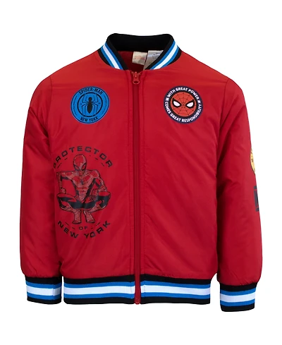 Spider-Man Big Boys Superheroes Long Sleeve Zip Up Bomber Jacket