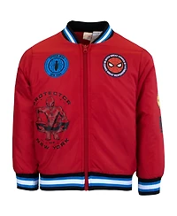 Spider-Man Big Boys Superheroes Long Sleeve Zip Up Bomber Jacket