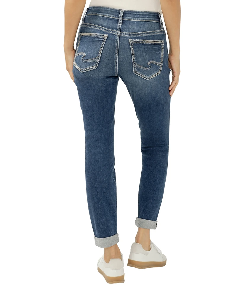 Silver Jeans Co. Women's Boyfriend Mid Rise Slim Leg