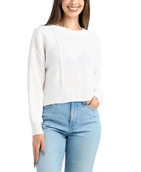 Bcx Women's Crewneck Cropped Sweater
