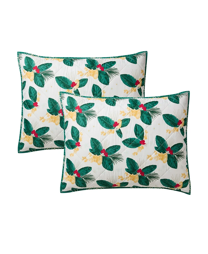 Hallmark Bedding Poinsettia Holiday 3-Pc. Quilt Set