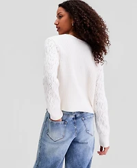 And Now This Women's Tie-Front Braided Cardigan, Macy's Exclusive