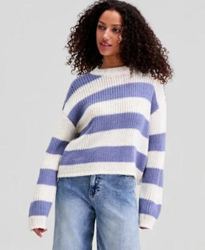 Now This Womens Drop Shoulder Striped Sweater Macys Exclusive