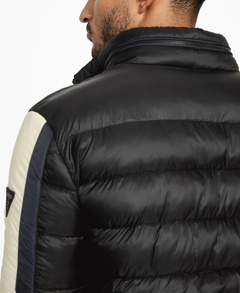Guess Men's Color-Block Puffer Regular-Fit Jacket