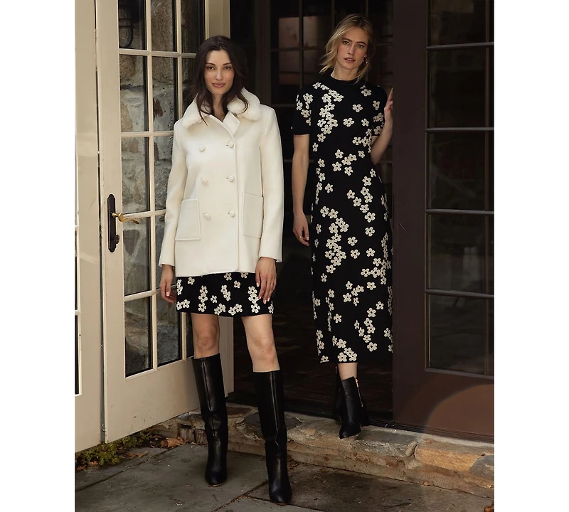 CeCe Women's Flower Jacquard Maxi Knit Dress