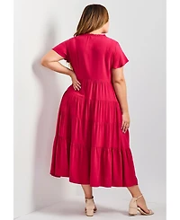 Avenue Women's Plus Lani Tiered Dress