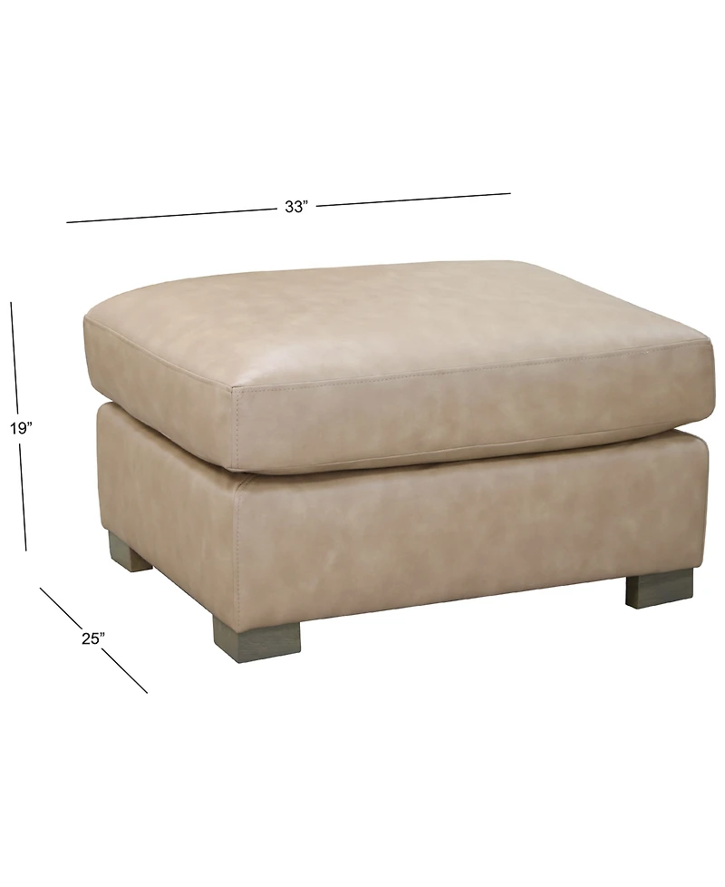 Stacia 33" Leather Fully Padded Bench Ottoman