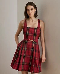 Lauren Ralph Women's Plaid Belted Dress