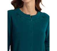 Miss Elaine Women's Long-Sleeve Solid Short Grip Robe