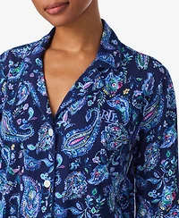 Lauren Ralph Women's Long Sleeve Notch Collar Pant Pajama