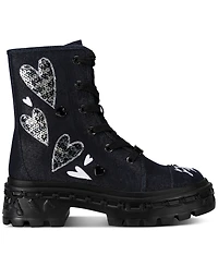 Karl Lagerfeld Paris Lamprini Ikonic Lace-Up Combat Boots