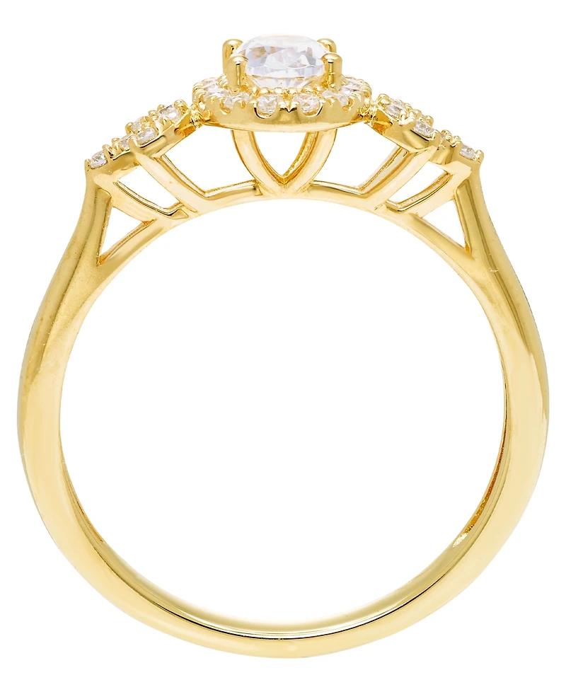 Macy's Diamond Halo Ring (1/2 ct. t.w.) in 14k Yellow Gold