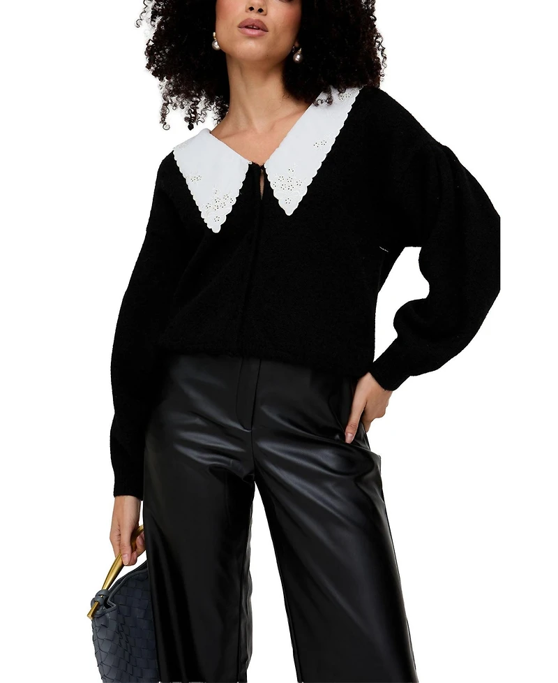 Lily and Lionel London Women's Gaia Wide Leg Leather Trouser