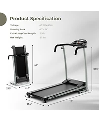 Sugift Folding Treadmill with 12 Preset Programs and Lcd Display-Black