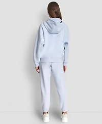 Dkny Women's Varsity Embroidered Logo Relaxed Pockets Pull-On Joggers