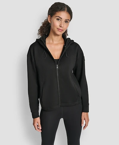 Dkny Women's Hooded Neck Zipper Jacket