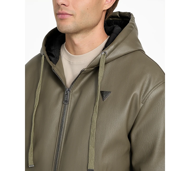 Guess Men's Hooded Full-Zip Jacket