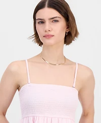 Madden Girl Juniors' Smocked Tiered Babydoll Tank Top