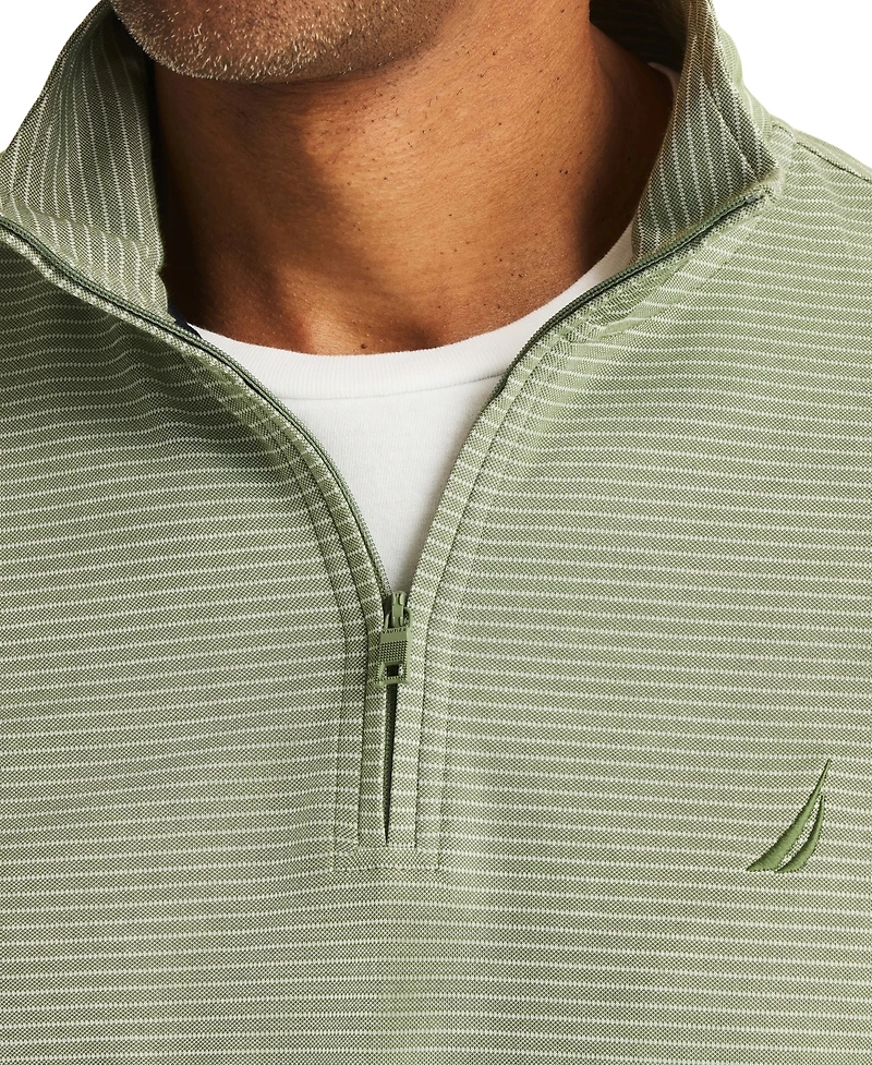 Nautica Men's Striped Quarter-Zip Sweatshirt